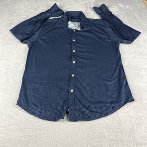 JACK MAVERICK Men's L Blue with White/Blue Patten Button Down Long Sleeve Casual